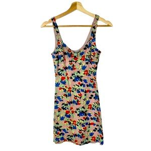 Free People Intimately Light Pink Floral Bodycon Mini Dress M
